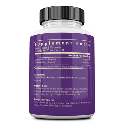 Ancestral Supplements Grass-Fed Beef Brain and Liver Capsules – Whole Food Brain Support