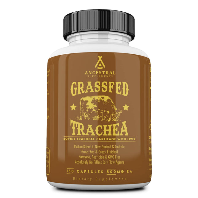 Ancestral Supplements Grass Fed Beef Tracheal Cartilage with Liver – 3000mg, Immune & Joint Support