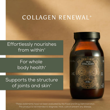 Ancient + Brave True Collagen Powder 7.05oz – EU Grass-Fed Collagen Peptides for Women