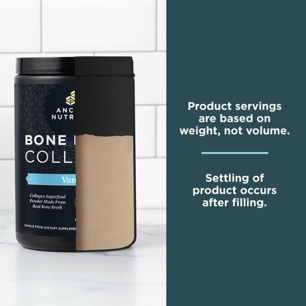 Ancient Nutrition Bone Broth Collagen Powder Vanilla – Multi-Collagen Peptides, 30 Servings