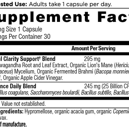 Ancient Nutrition Probiotics for Mental Clarity – Once Daily 30 Count, 25 Billion CFUs