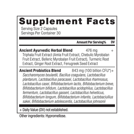 Ancient Nutrition Probiotics Ultimate 100 Billion CFU/Serving – Gluten Free, 60 Capsules