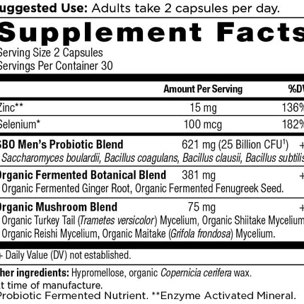 Ancient Nutrition SBO Probiotics for Men – 60 Count, 25B CFU, Gut & Immune Support