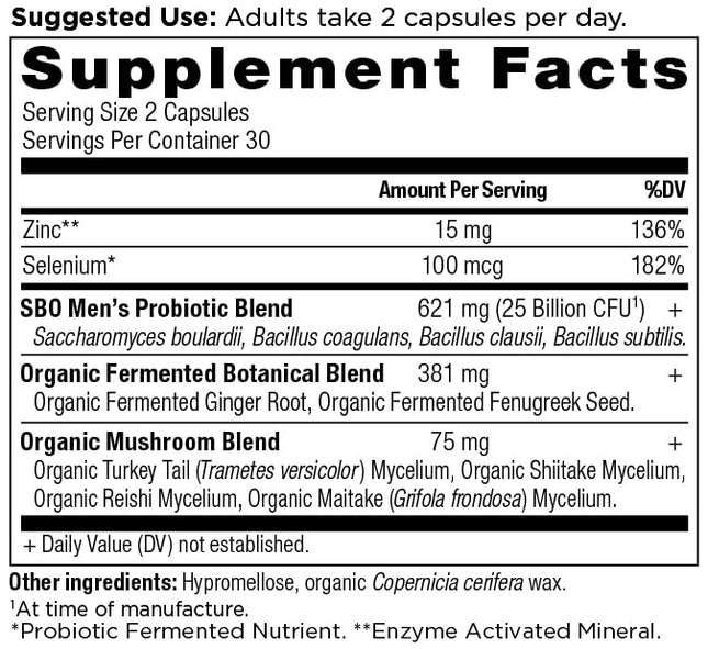 Ancient Nutrition SBO Probiotics for Men – 60 Count, 25B CFU, Gut & Immune Support