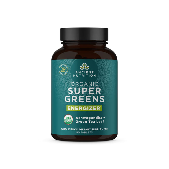 Ancient Nutrition Supergreens Energizer Tablets – Caffeine Boost