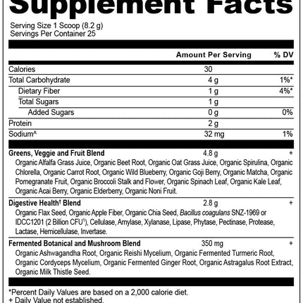 Ancient Nutrition SuperGreens Powder with Probiotics – Organic Peppermint Flavor, 25 Servings, 7.23oz