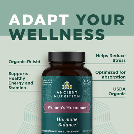 Ancient Nutrition Women's Hormones Capsules – Stress Support & Hormone Balance