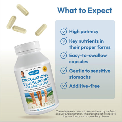 ANDREW LESSMAN Circulation & Vein Support – Healthy Legs, 60 Capsules