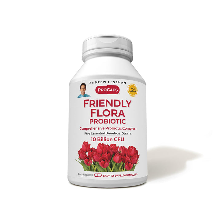 ANDREW LESSMAN Friendly Flora Probiotic 10B CFU | 5 Strains | 180 Capsules