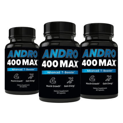 Andro400 Max Advanced T-Support & Nitric Oxide Booster – Tongkat Ali 100:1 + L-Arginine & L-Citrulline | 180 Capsules