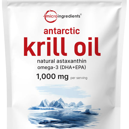 Antarctic Krill Oil 1000mg – 300 Soft-Gels with Natural Astaxanthin | EPA & DHA