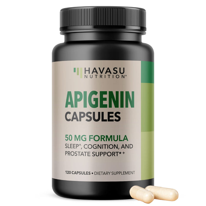 Apigenin Capsules 50mg - 120 Count | Vegan, Non-GMO, Sleep & Cognitive Support