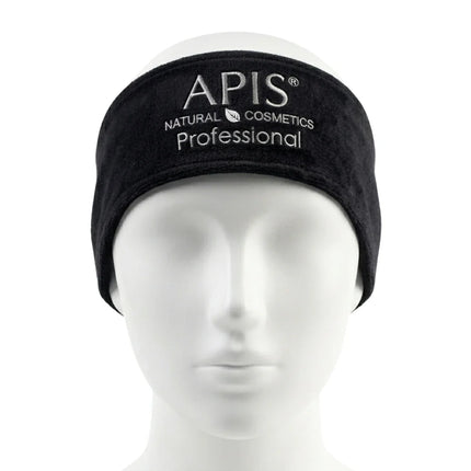 Apis Black Velour Cosmetic Headband with Logo | Beauty Accessory