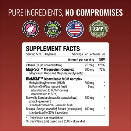 Approved Science Fibroprin - Ease Nerve & Muscle Aches, Improve Mobility, 270 Capsules, Made in USA