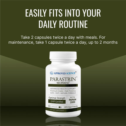 Approved Science Parastrin - 120 Capsules | Cleanse & Gut Health | Vegan