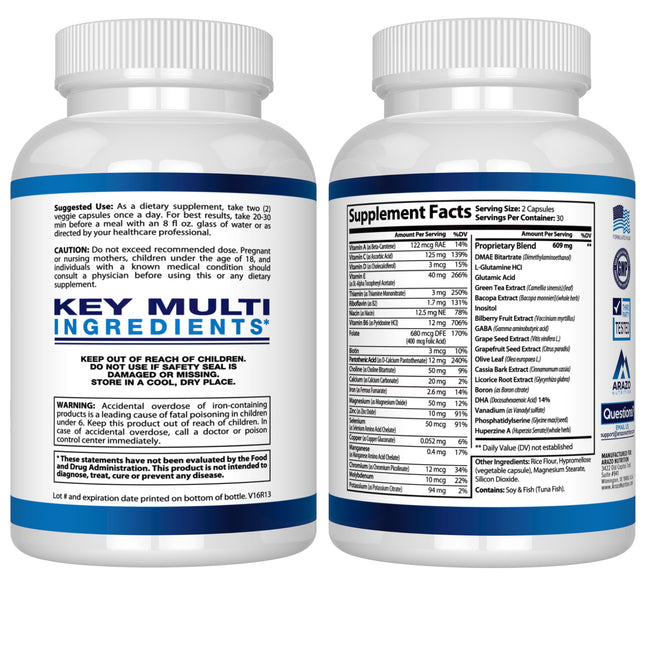 Arazo Nutrition Brain Function Supplement – Memory, Focus & Clarity