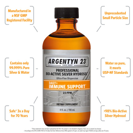 Argentyn 23 Professional Immune Support - Colloidal Silver Hydrosol, 23 ppm, 4 oz