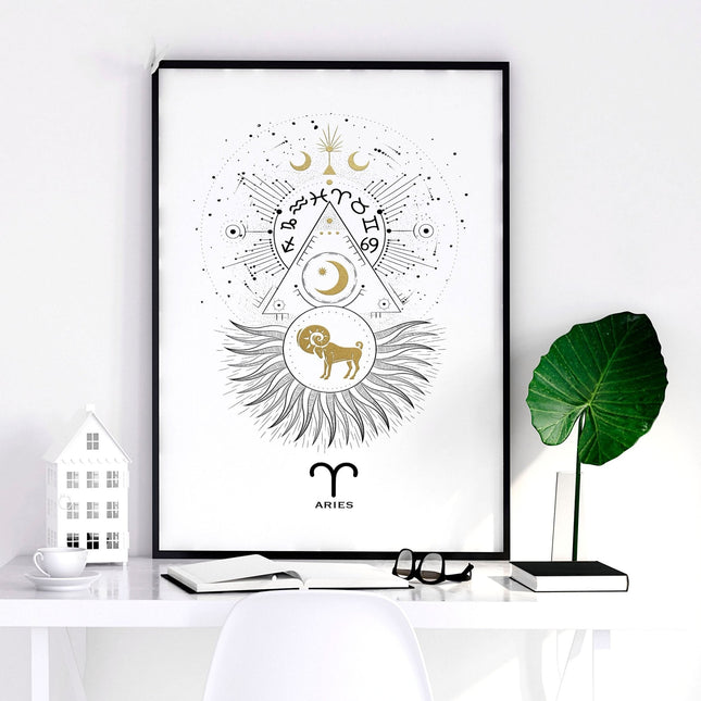 Aries zodiac sign wall art print | Zodiac sign horoscopes