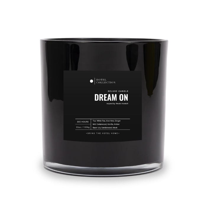 Aroma360 Dream On Deluxe Candle – Hotel-Inspired Scent with White Tea, Vanilla & Cedar | 55oz, 300-Hour Burn