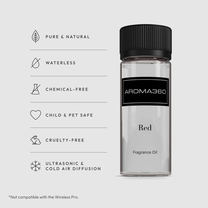 Aroma360 Red Diffuser Oil Blend – Luxury Reed Diffuser with Ruby Grapefruit, Heliotrope Petals & Amber