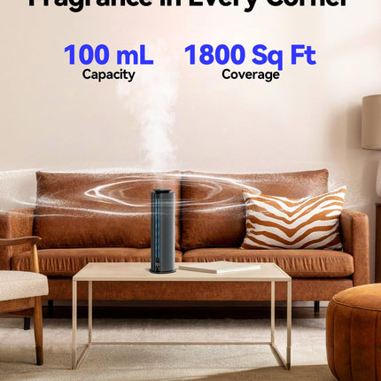 Aromadd Waterless Diffuser – 1800 Sq Ft, 100ml, Hotel Collection (Black)
