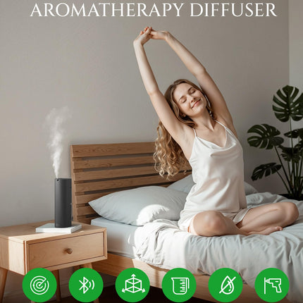 Aromadd Scent Diffuser Starter Kit – Waterless Diffuser, 1500 Sq Ft, Black