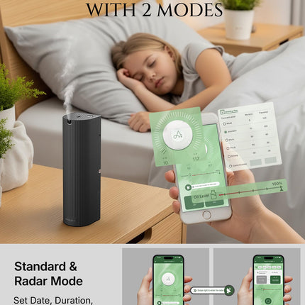Aromadd Scent Diffuser Starter Kit – Waterless Diffuser, 1500 Sq Ft, Black