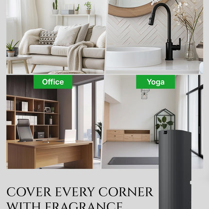 Aromadd Scent Diffuser Starter Kit – Waterless Diffuser, 1500 Sq Ft, Black