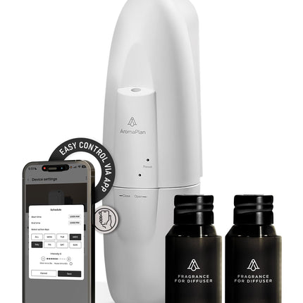 AromaPlan 5 Star Collection 2025 Plug-In Diffuser - Waterless, Bluetooth App Control, 500 sq ft (White)