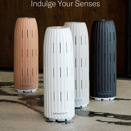 AromaTech Ambience Scent Diffuser White Stone – Waterless Nebulizing Diffuser with Bluetooth for Home, Spa & Hotels