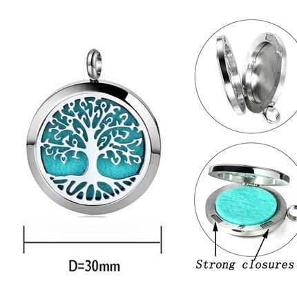 Aromatherapy Diffuser Necklace - Cloud Pattern Stainless Steel Locket Pendant