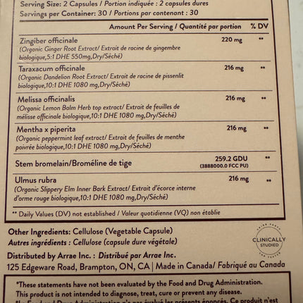 Arrae Bloat Digestive Enzymes – Fast-Acting, All-Natural Relief Capsules, 60 Count