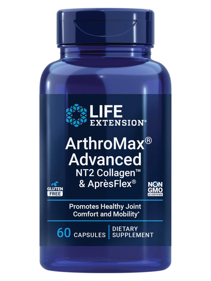 Life Extension ArthroMax Advanced NT2 Collagen & AprèsFlex – Joint Health, Mobility, Gluten-Free, Non-GMO | 60 Capsules