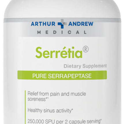 Arthur Andrew Medical Serretia Serrapeptase Formula for Muscle & Sinus Support — 180 Capsules