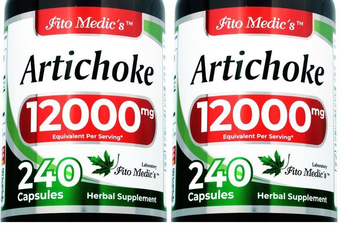 Artichoke Extract Capsules 12,000 mg – 240 Capsules (Pack of 2) | FITO MEDIC'S Lab
