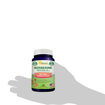 aSquared Nutrition Pure Berberine 1000mg – 180 Veggie Capsules | Max Strength HCl