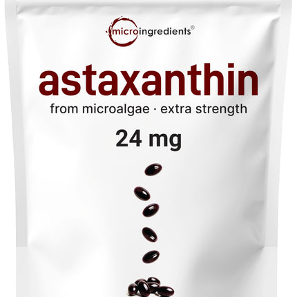 Astaxanthin 24mg Softgels – 60 Count (2 Month Supply) | Max Strength Antioxidant