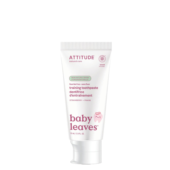 ATTITUDE Baby Training Toothpaste – Strawberry, Fluoride-Free, EWG Verified, Vegan