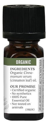 Aura Cacia Organic Cinnamon Leaf Essential Oil, 0.25 oz | Organic Cinnamon Leaf Oil
