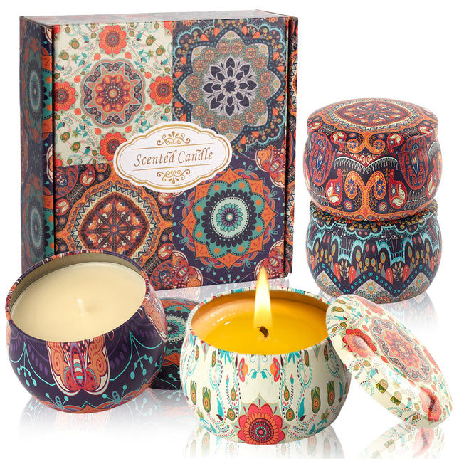Auralome Scented Candles Gift Set – 4x 4.4oz Soy Wax Aromatherapy Candles