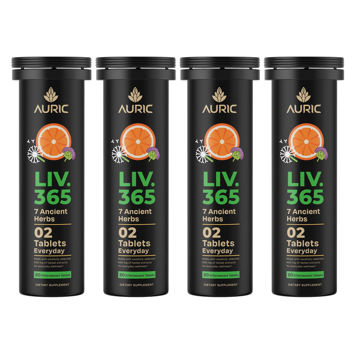 Auric Herbal Liver Support Supplement | Milk Thistle, Turmeric & More | 80 Tablets | Gluten-Free & Plant-Based
