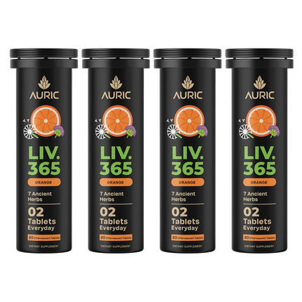 Auric Herbal Liver Support Supplement | Milk Thistle, Turmeric & More | 80 Tablets | Gluten-Free & Plant-Based