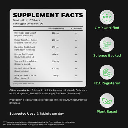 Auric Herbal Liver Support Supplement | Milk Thistle, Turmeric & More | 80 Tablets | Gluten-Free & Plant-Based