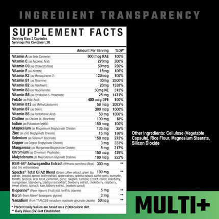 Axe & Sledge Multi Plus Multivitamin – 24 Bioavailable Vitamins, 90 Veggie Capsules