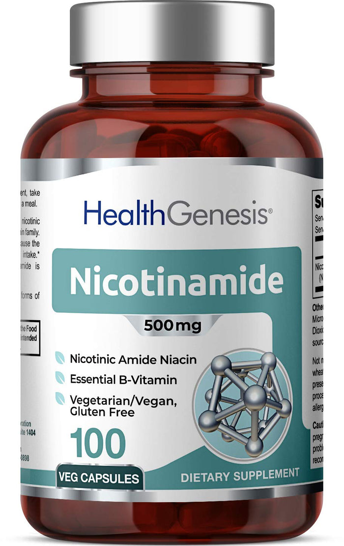 B-3 Nicotinamide 500 mg - 100 Vcaps | Flush-Free Niacin for Skin Cell Health