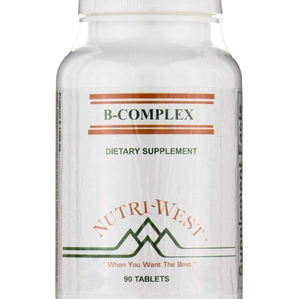 B-Complex - 90 Tablets by Nutri West | Hypoallergenic B-Vitamin Formula