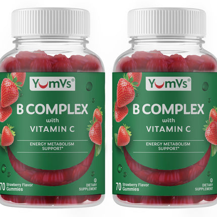 B Complex Gummies with Vitamin C – 70 Count (2 Pack) – Energy & Nervous System Support
