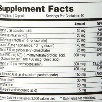 B-Replete 90 Capsules - Vitamin B Complex Supplement