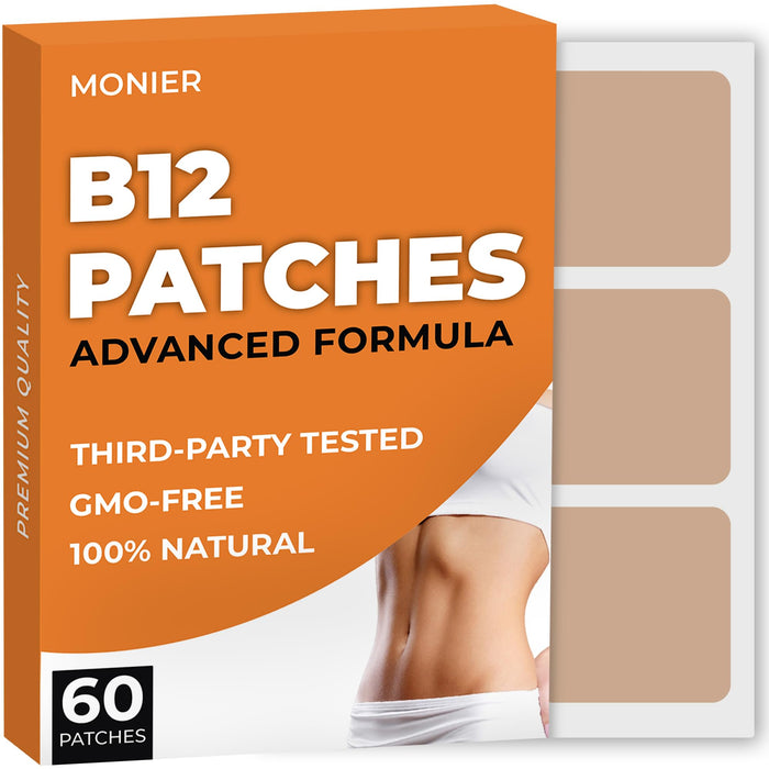 B12 Patches (Pack of 60) – 100% Natural Energy, Focus & Body Support