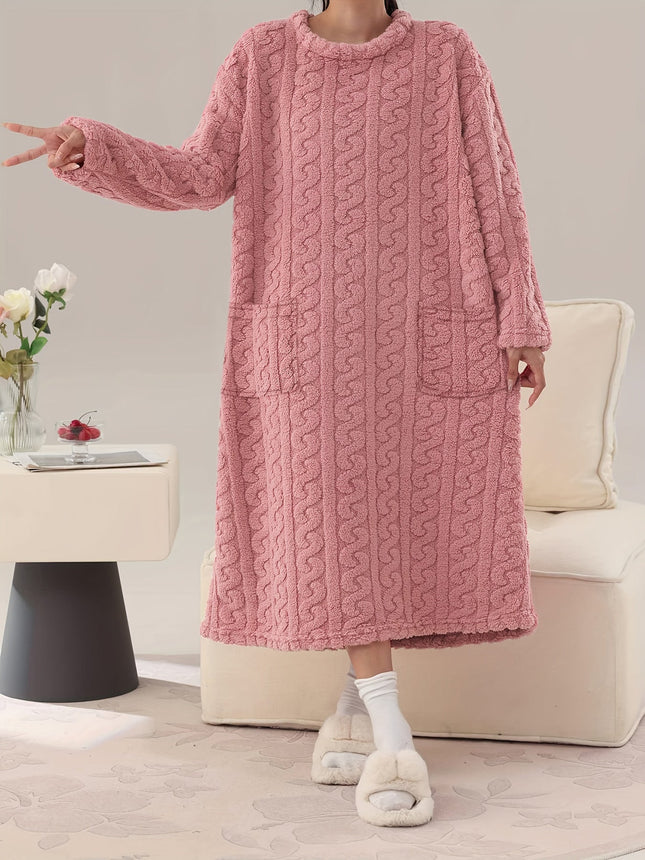 Coral Fleece Overknee Thickened Plus Size Homewear Pajamas